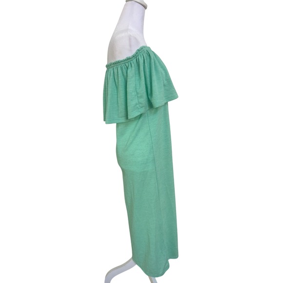 ONEILL Sz Medium Off The Shoulder Ruffle Dress Mint Green Beach‎ Cover Up - Picture 7 of 10